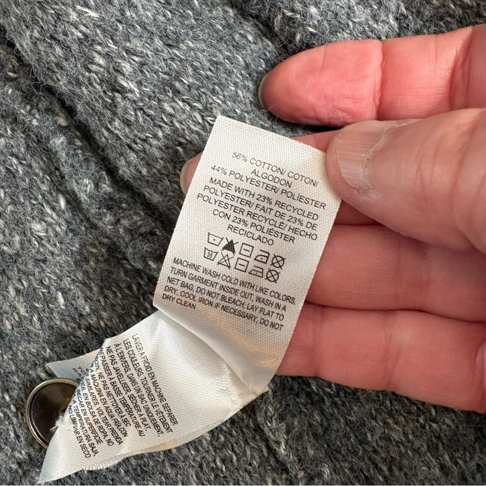 Lucky Brand Gray Boucle Sweater Lady Jacket. Size Small. - Picture 13 of 16
